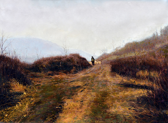 陈健作品《冬日农家》规格：100cmx73cm.jpg